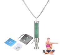 Pddenality 3 Pcs Resistance Breathing Necklace with Filter Set, Anxiety Breathing Necklace With Resistance Filter, Green Breathlace 65cm adjustable for Both Men and Women