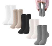 Pddenality 5 Pairs Womens Fluffy Socks Womens 4-7 Bed Socks for Women Womens SocKs Size 4-7 Multipack Ladies SockS 4-7 Comfortable Suitable as A Thoughtful Gift