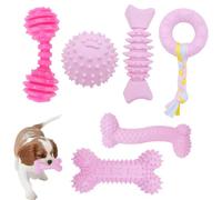 Pddenality 6 PCS Pink Chew Toys for Dogs Set, Durable Dog Toys, Dog Chew Toy, Teeth Cleaning Attractive and Durable Interactive Pet Toys Suitable for Small and Medium-sized Dogs