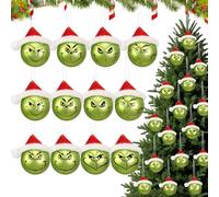 Pddgeun Christmas Ball Ornaments for Tree,Christmas Tree Balls,Red and Green Glittering Hanging Bulbs Pendants for Holiday Christmas Decorations (C)