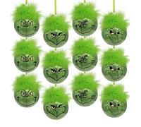 Pddgeun Christmas Ball Ornaments for Tree,Christmas Tree Balls,Red and Green Glittering Hanging Bulbs Pendants for Holiday Christmas Decorations (E)