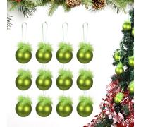 Pddgeun Christmas Ball Ornaments for Tree,Christmas Tree Balls,Red and Green Glittering Hanging Bulbs Pendants for Holiday Christmas Decorations (D)