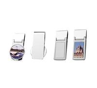 PDDHKK 30 Pack Sublimation Blanks Personalized Wide Simple Men Money Clip Card Holder DIY Sublimation Print Engraved Name Cash Clip for Men Teens Father Silver Tone