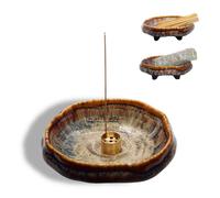 Pddyier Ceramic Incense Burner Holder for Sticks, Handmade Palo Santo Holder, Incense Cone Holder for Coil, Sage Cones, Ash Catcher, Smudge Bowl for Yoga Meditation Room Décor