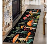 PDENZG Fun Cute Red and Orange Mushroom Carpet，60x180cm,Bedroom Hallway Decor Plant Print Kitchen Carpet，Washable Non Slip Soft Colorful Rug，for Home Decor Girls Room Carpets & Entryway Bath Mats