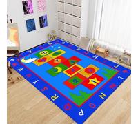 PDENZG Kids Room Play Rug,100x150cm, Hopscotch ABC Educational Learning Area Rug, Non Slip Kids Area Rugs,Numbers and Shapes Classroom Carpet，for Classroom Daycare Nursery Room Decor