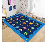 PDENZG Kids Rugs for Bedrooms,160x230cm,Cartoon Printed Kids Shape Number ABC Alphabet Rug,Large Play Mat Washable Crawl Pad，for Nursery Indoor Rooms Accessories School Supplies Classroom Dormitory 。