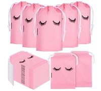 Pderlous 100 Pieces Eyelash for Clients Treat for Clients Eyelash Tracking Eyelash Extensions Makeup Pink