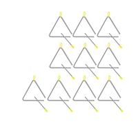 Pderlous 10PCS Musical Steel Triangle Percussion Instrument Triangle Hand Percussion Triangle for Children Adult (6Inch)