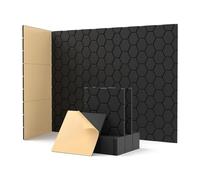 Pderlous 12 Pack Soundproof Wall Panels Self Adhesive Acoustic Wall Panels for Wall,Studio, Home and Office Black