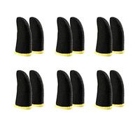 Pderlous 18-Pin Carbon Fiber Finger Sleeves for Mobile Games Contact Screen Finger Sleeves (12 Pcs)