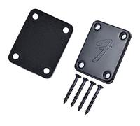 Pderlous 1Set 70S 4-Bolt Guitar Neck Plate Neckplate With Screws Iron Reinforced Neck Handle Protector (Black)