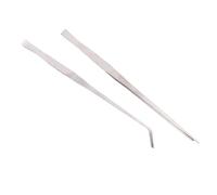 Pderlous 2PCS 48cm Stainless Steel Tweezers Fish Tank Aquatic Plants Aquarium Tool Water Plant Curved Pliers Feeding Tongs