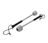 Pderlous 2Pcs Bass Drum Mallet Felt Percussion Mallets Timpani Sticks with Stainless Steel Handle,White