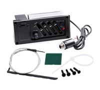 Pderlous 4-Band EQ Equalizer Piezo Pickup for EQ-7545R Pre-Amp Acoustic Guitar Preamp Amplifier Tuner