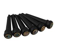 Pderlous 6Pcs Black Ebony Shell Guitar Bridge Bone Pins Set with Green Abalone Dot For Acoustic Guitar Accessories