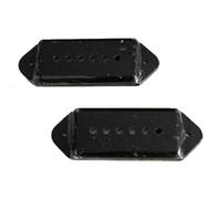 Pderlous A Pair of P-90 p90 Dog-ear Guitar Pickup Covers BLACK (C42)