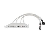 Pderlous Dual Motherboard 9Pin Header to 4Port USB 2.0 Female Cable PCI Bracket