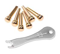 Pderlous Guitar Bridge Pins 6Pcs Brass Endpin for Acoustic Guitar with Guitar Bridge Pin Puller