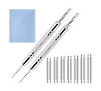 Pderlous Removal Tool Kit with Spring Bar Cloth Cleaning Watch Removal Kit Pin Removal Link for Bracelet Adjustment, Silver