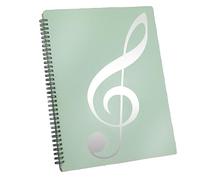 Pderlous Sheet Music Folder, 60 Pages Capacity, Sheet Music Holder,Fits Letter Size A4, Writable & Detachable (Green) Easy to Use