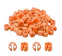 PDETVEO 100PCS Clothes Hanger Markers Blank Tags, Fit 3.5mm Rod Garment Size Clips, Plastic Snap On Labels for Clothing Color Coding Organization（Orange）