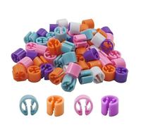 PDETVEO 100PCS Clothes Hanger Markers Blank Tags, Fit 3.5mm Rod Garment Size Clips, Plastic Snap On Labels for Clothing Color Coding Organization（5 Color）