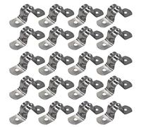 PDETVEO 100PCS M12 Stainless Steel Rigid Pipe Straps, 1/2 Inch Two-Hole U Bracket Clamps for Conduit Cable Pipe Mounting