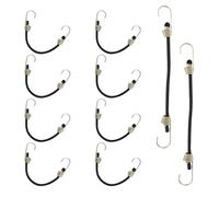 PDETVEO 4 Inch Mini Bungee Cords with Hooks, Black Elastic Bungee Cords Heavy Duty Outdoor Tarp Bungee Straps, 10PCS