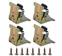PDETVEO 4-Pack 0-90° Folding Support Brackets with Smooth Self-Locking Mechanism, Adjustable Foldable Hinges for Table Legs and Workbench, Premium Hardware Kit with Mounting Screws (Gold)