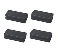 PDETVEO 4PCS 1.6" Glass Door Strike Plates, Rectangular Cabinet Clamps for Glass Doors and Wardrobes, Magnetic Touch Latch