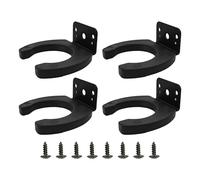 PDETVEO 4PCS 43mm ID Microphone Clips, Heavy Duty Mic Holder with Mounting Screws, Wall Mount Bracket for Wireless Microphones, Studio and Stage Use (Black)