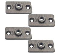 PDETVEO 4PCS Ceiling Flange Hanger Plate 3/8 Inch Threaded Rod Zinc Plated 3-Hole Connector for Plumbing Pipe Industrial DIY Decor Suspended Ceiling (Grey)