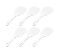 PDETVEO 6PCS 7.5 Inch Rice Paddle Spoons, White Kitchen Serving Scoopers for Rice and Kitchen Restaurant Cooking Utensil