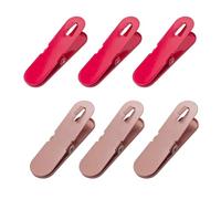 PDETVEO 6PCS Metal Pegboard Clips, Peg Board Accessory Hook Attachment for Hanging Photos Tools, Kitchen Bathroom Office Garage Storage Display(3Pink+3Red)