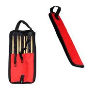 PDETVEO Red Drumsticks Bag, Thickened Drum Stick Holder Portable Case with Hooks Inside for Percussion Sticks, Drum Mallet