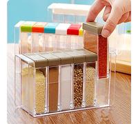 PDFans Spice Shaker, 6 Pcs Seasoning Rack Spice Pots Storage Container