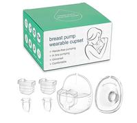 PDFans Wearable Breast Pump Accessories Milk Collector Cup Replacement Parts Flange 24mm Compatible with Mommed TSRETE Missaa Mumgaroo S21/S19/S18 Pump, Bonus 1pcs Duckbill Valve&Silicone Diaphragm