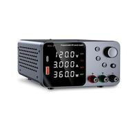 PDFEswm 30V 10A Lab Adjustable DC Power Supply with 4-Digit LED Display; USB-A/T-C 5V/3.6A Fast Charge with Encoder Adjustment(TPS1203 Black)