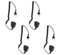 Pdflie Walkie Talkie Shoulder Mic Remote Hands Free External Speaker Microphone Collar Lapel Ptt Mic for Midland 2 Pin Two Way Radios gmrs gxt lxt FRS(Black,Wired,4Pack,IP54 Waterproof)