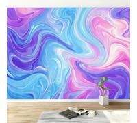 pdghsdkgjh 3D Effect Photo Wallpaper Abstract Swirl Marble, Non-Woven Purple Wall Mural Poster for Living Room Bedroom Children's Room TV Background Wall Decoration, 400cm x 280cm
