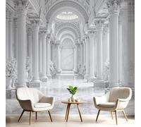pdghsdkgjh 3D Wallpaper - Bedroom - Arched Corridor - Living Room Decor - European Classical Architectural Style - Wall Decor - White, 400cm x 280cm