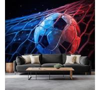 pdghsdkgjh Photo Wallpaper Blue and Red Hand-Painted Football 3D Effect Wall Picture Living Room Mural Bedroom Children's Room Background Wall Decoration,400cmx280cm