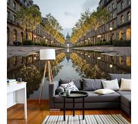 pdghsdkgjh Photo Wallpaper Classic City Square - Quiet Streets Reflections Wallpaper Wall Decoration Wall Picture Modern Wall Wallpaper Grey Non-Woven Wallpaper for Living Room Bedroom,300cmx210cm