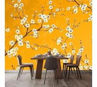 pdghsdkgjh Photo Wallpaper for Bedroom, Yellow Cherry Blossom Tree, 3D Print wall Mural, wall Covering for Living Room, Children's Room, TV Background, Non-Woven Wallpaper, 200cm x 140cm