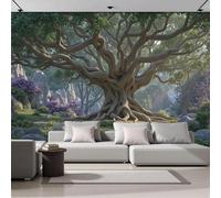 pdghsdkgjh Photo Wallpaper Majestic Ancient Tree - Sunlight Filtering Through Branches and Leaves Wall Decoration Living Room Bedroom - Green, 400cm x 280cm