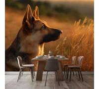 pdghsdkgjh Photo Wallpaper Mural Featuring a German Shepherd, 3D Effect, Suitable for Living Room, Bedroom, Children's Room, TV Background, or wall Mural, 250cm x 175cm