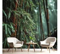 pdghsdkgjh Photo Wallpaper with Green Bamboo Leaves, 3D Effect, Natural Realistic Bamboo Forest Pattern, Wall Decoration, Forest Green for Living Room, Bedroom, Office, 200cm x 140cm