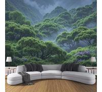 pdghsdkgjh Rainforest Canopy Pattern Photo Wallpaper - Wall Decoration for Living Room/Bedroom - Lush Green Forests - Olive Green, 350cm x 256cm