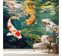 pdghsdkgjh Wallpaper Japan Fish - Chinese Lake Carp Sun Pattern - Living Room Bedroom Decoration,200cmx140cm